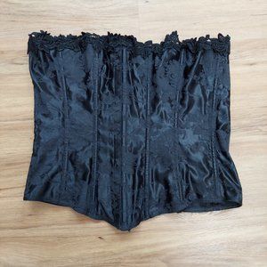 Vintage Black Floral Bustier - image 1